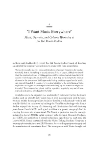 “I Want Music Everywhere” Music, Operetta, and Cultural Hierarchy at the Hal Roach Studios