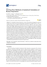 On Four New Methods of Analytical Calculation of Rocket Trajectories