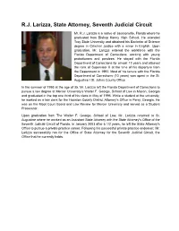 R.J. Larizza, State Attorney, Seventh Judicial Circuit