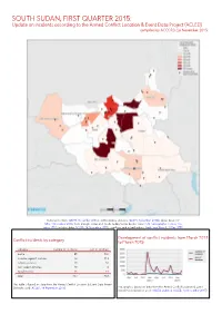 SOUTH SUDAN, FIRST QUARTER 2015: Update on Incidents According to the Armed Conflict Location & Event Data Project (ACLED) Compiled by ACCORD, 26 November 2015
