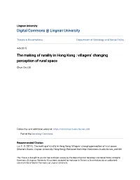 The Making of Rurality in Hong Kong : Villagers' Changing Perception of Rural Space