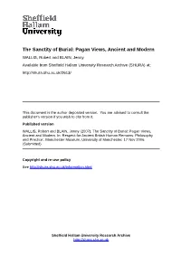 The Sanctity of Burial: Pagan Views, Ancient and Modern