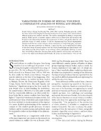 Variations in Forms of Sexual Violence