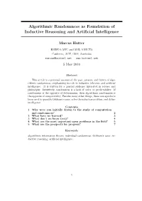 Algorithmic Randomness As Foundation of Inductive Reasoning and Artificial Intelligence