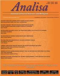 BUILDING HARMONY THROUGH RELIGIOUS RECEPTION in CULTURE: LESSON LEARNED from RADIN JAMBAT FOLKTALE of LAMPUNG Agus Iswanto :: 182-197