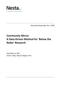 Community Mirror a Data-Driven Method for ‘Below the Radar’ Research