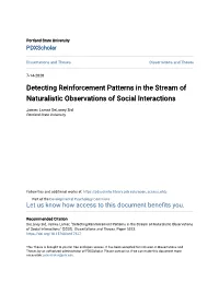 Detecting Reinforcement Patterns in the Stream of Naturalistic Observations of Social Interactions