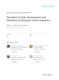 Development and Difference in Germanic Colour Semantics