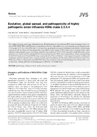 Evolution, Global Spread, and Pathogenicity of Highly Pathogenic Avian Influenza H5nx Clade 2.3.4.4