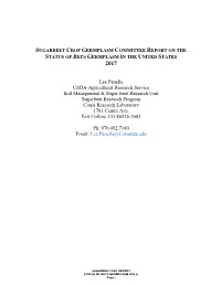 Sugarbeet Vulnerability Statement