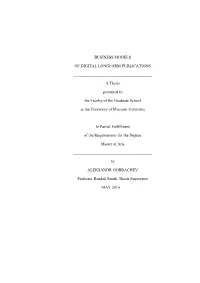 Business Models of Digital Longform Publications