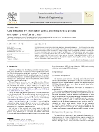 Gold Extraction by Chlorination Using a Pyrometallurgical Process