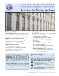 Guidelines for Windows and Doors