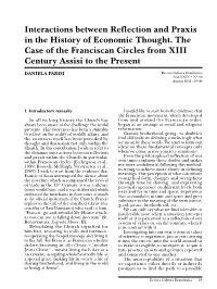 Interactions Between Reflection and Praxis in the History of Economic Thought
