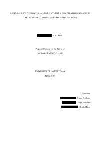 Jean Sibelius's Compositional Style 1899/1903: A