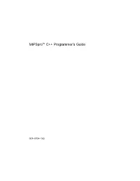 Mipspro C++ Programmer's Guide