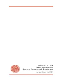 Section of Astrophysics & Space Physics: 2004 Annual Report