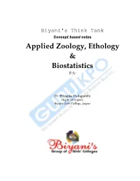 Think Tank Concept Based Notes Applied Zoology, Ethology & Biostatistics B.Sc