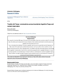 Trouble with Tango: Conversations Across Boundaries Argentine Tango and Contact Improvision