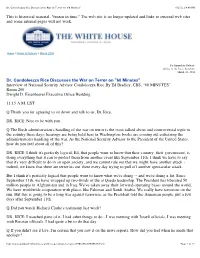 Dr. Condoleezza Rice Discusses the War on Terror on "60 Minutes" 8/15/11 4:48 PM