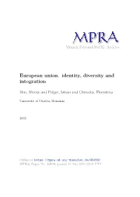 European Union. Identity, Diversity and Integration