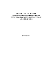 Quantifying the Role of Microphytobenthos in Temperate Intertidal Ecosystems Using Optical Remote Sensing Dr. Tisja Daggers