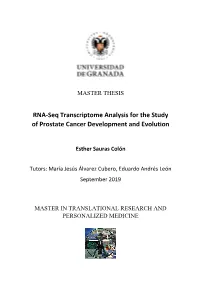 RNA-Seq Transcriptome Analysis for the Study of Prostate Cancer Development and Evolution