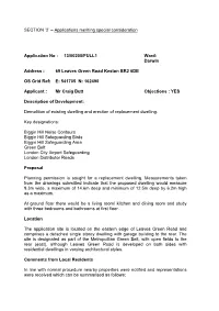 SECTION '2' – Applications Meriting Special Consideration Description of Development: Demolition of Existing Dwelling
