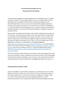 The Precautionary Principle Under Fire Rupert Read and Tim O'riordan