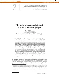 The State of Documentation of Kalahari Basin Languages