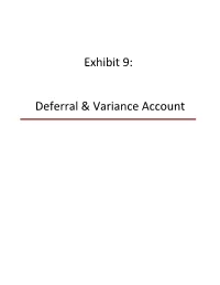 Deferral & Variance Account