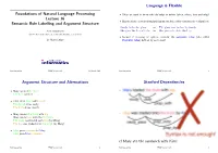 Foundations of Natural Language Processing Lecture 16 Semantic