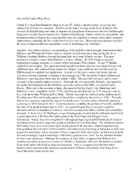Here Is Mccauley Blog Three. I Think I've Been Flim-Flammed, Taken in by an 18Th Century Jokester Whose Clever Ruse Has Endu