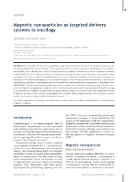 Magnetic Nanoparticles As Targeted Delivery Systems in Oncology