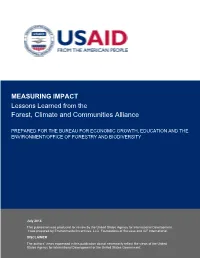 Measuring Impact: Lessons Learned from the Forest, Climate And