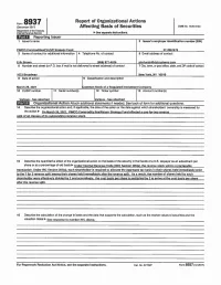 Report of Organizational Actions Affecting Basis of Securities