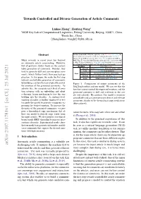 Towards Controlled and Diverse Generation of Article Comments