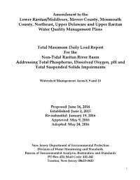 Raritan TMDL – Solving In-Stream Nutrient Impairments,” Presented at the NJWEA, Central Section by TRC Omni