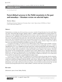 Forest Dieback Process in the Polish Mountains in the Past and Nowadays – Literature Review on Selected Topics