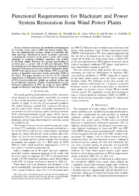 Functional Requirements for Blackstart and Power System Restoration from Wind Power Plants