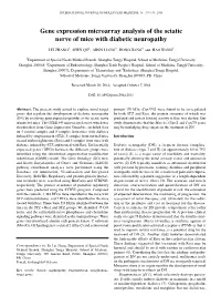 Gene Expression Microarray Analysis of the Sciatic Nerve of Mice with Diabetic Neuropathy