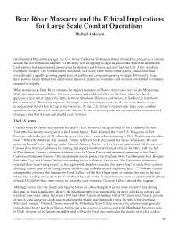 Bear River Massacre and the Ethical Implications for Large Scale Combat Operations Michael Andersen