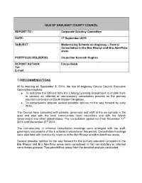 Modernising Schools on Anglesey – Formal Consultation in the Bro Rhosyr and Bro Aberffraw Areas