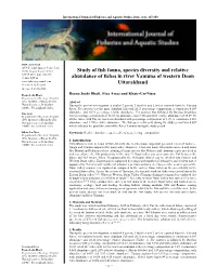 Study of Fish Fauna, Species Diversity and Relative Abundance of Fishes In