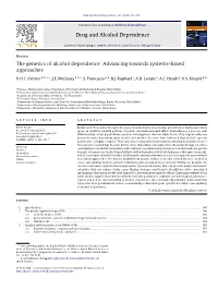 The Genetics of Alcohol Dependence: Advancing Towards Systems-Based Approaches