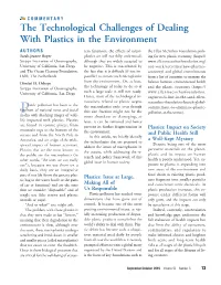 The Technological Challenges of Dealing with Plastics in the Environment
