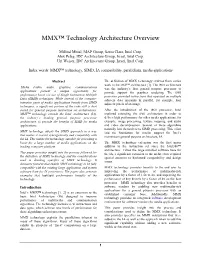 MMX™ Technology Architecture Overview