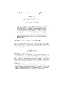 Reflections on Concrete Incompleteness⋆