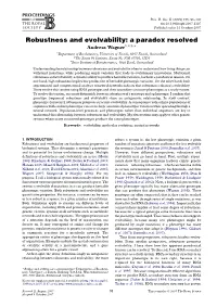 Robustness and Evolvability: a Paradox Resolved