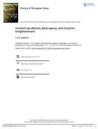 Scottish Jacobitism, Episcopacy, and Counter- Enlightenment